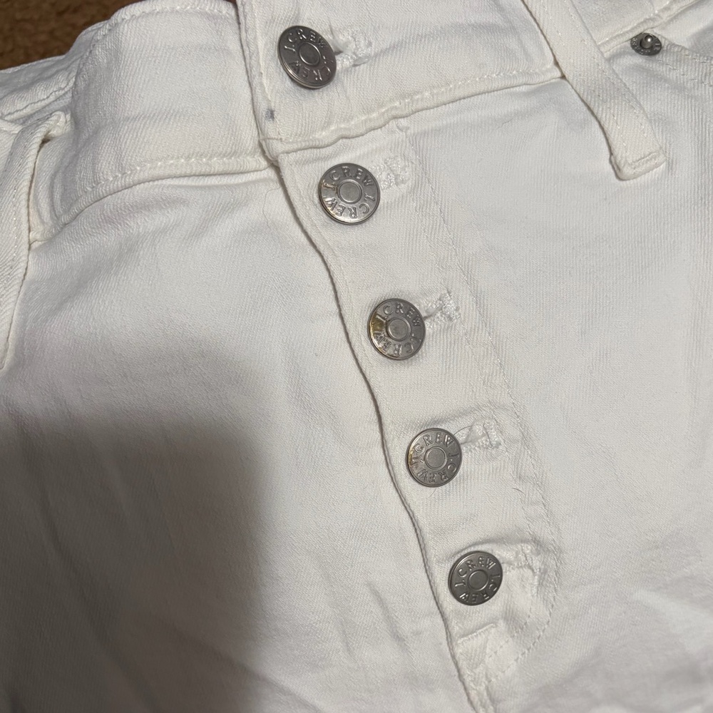 J. Crew Essential Straight White Jeans